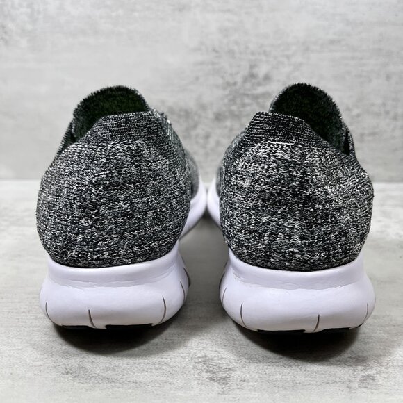 Nike Free RN Flyknit Running Shoes - Men's Size 8 - Oreo Black White - Picture 6 of 10